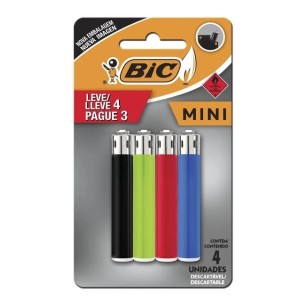 ISQUEIRO MINI BIC C/4 UNIDADES