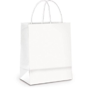 SACOLA DE PAPEL BRANCA 24 X 10,5 X 33 CM REF.115 ZAGAROLLO