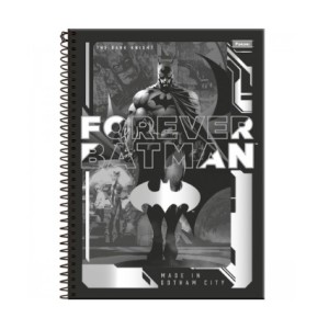 CADERNO 80FLS 1 MATÉRIA UNIVERSITÁRIO CAPA DURA ESPIRAL BATMAN FORONI