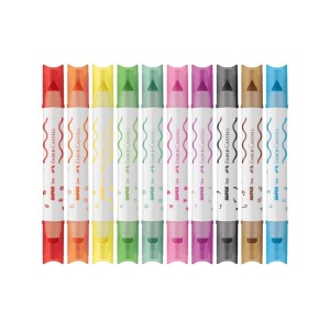 CANETINHAS HIDROGRÁFICAS 10 CORES SUPER PONTA E CARIMBO DUO 150610 FABER CASTELL